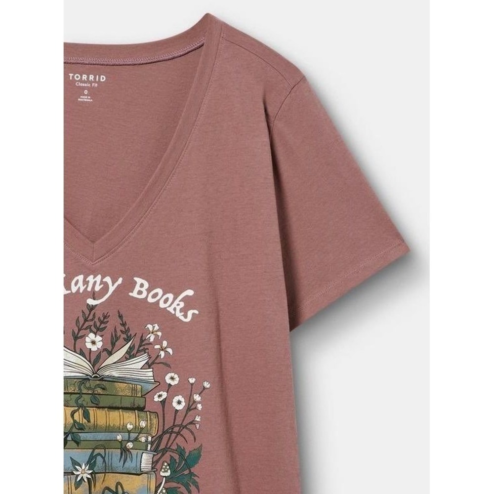 NWT Torrid Classic V-Neck Tee "So Many Books" 4X - Picture 4 of 10